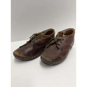 Vintage antique Kids leather‎ Clogs